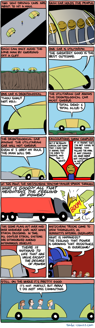 Illustration for article titled So, self-driving cars can create moral dilemmas...